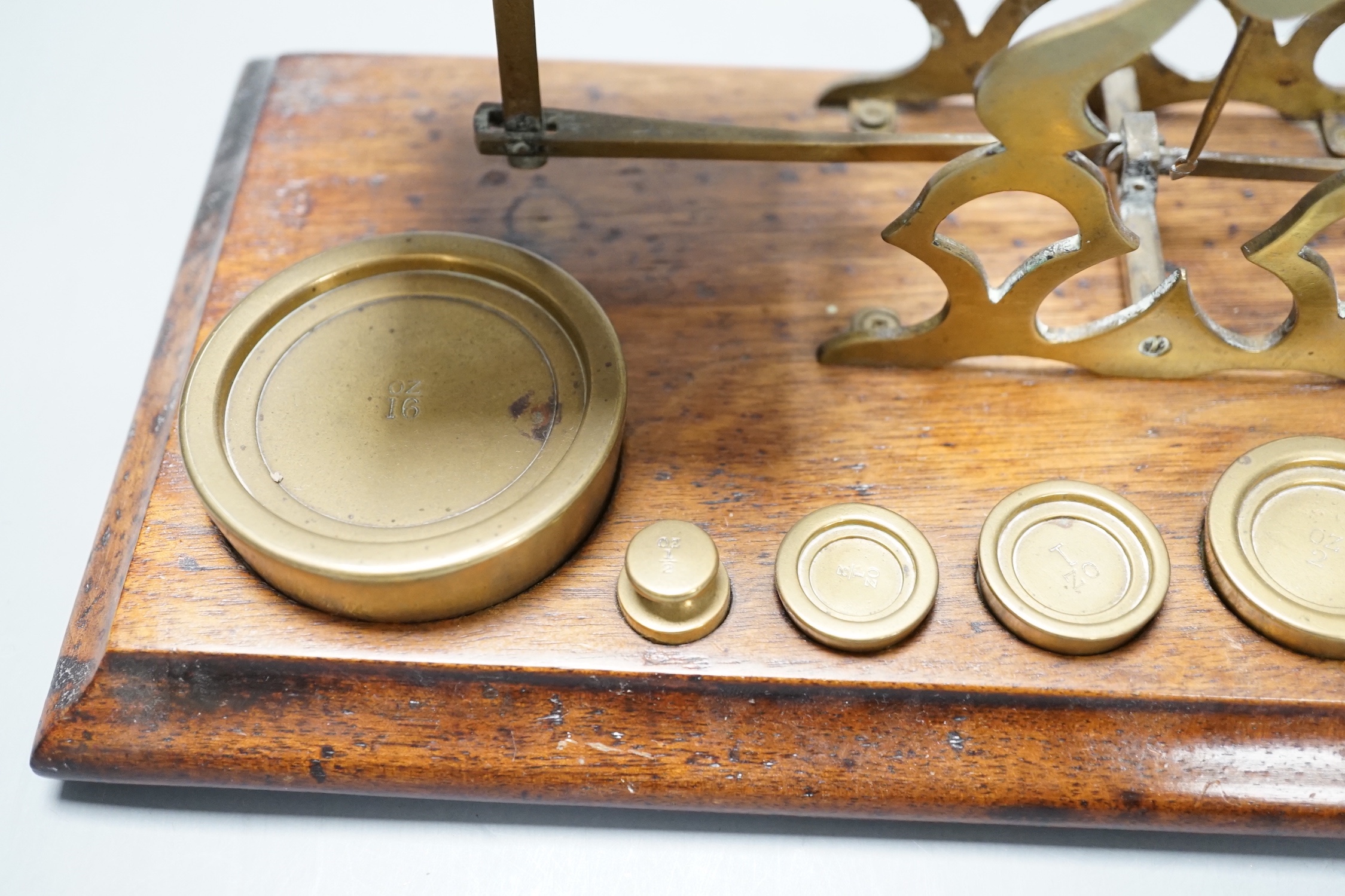 An India & colonies brass and mahogany scale set by S Mordan & co., London